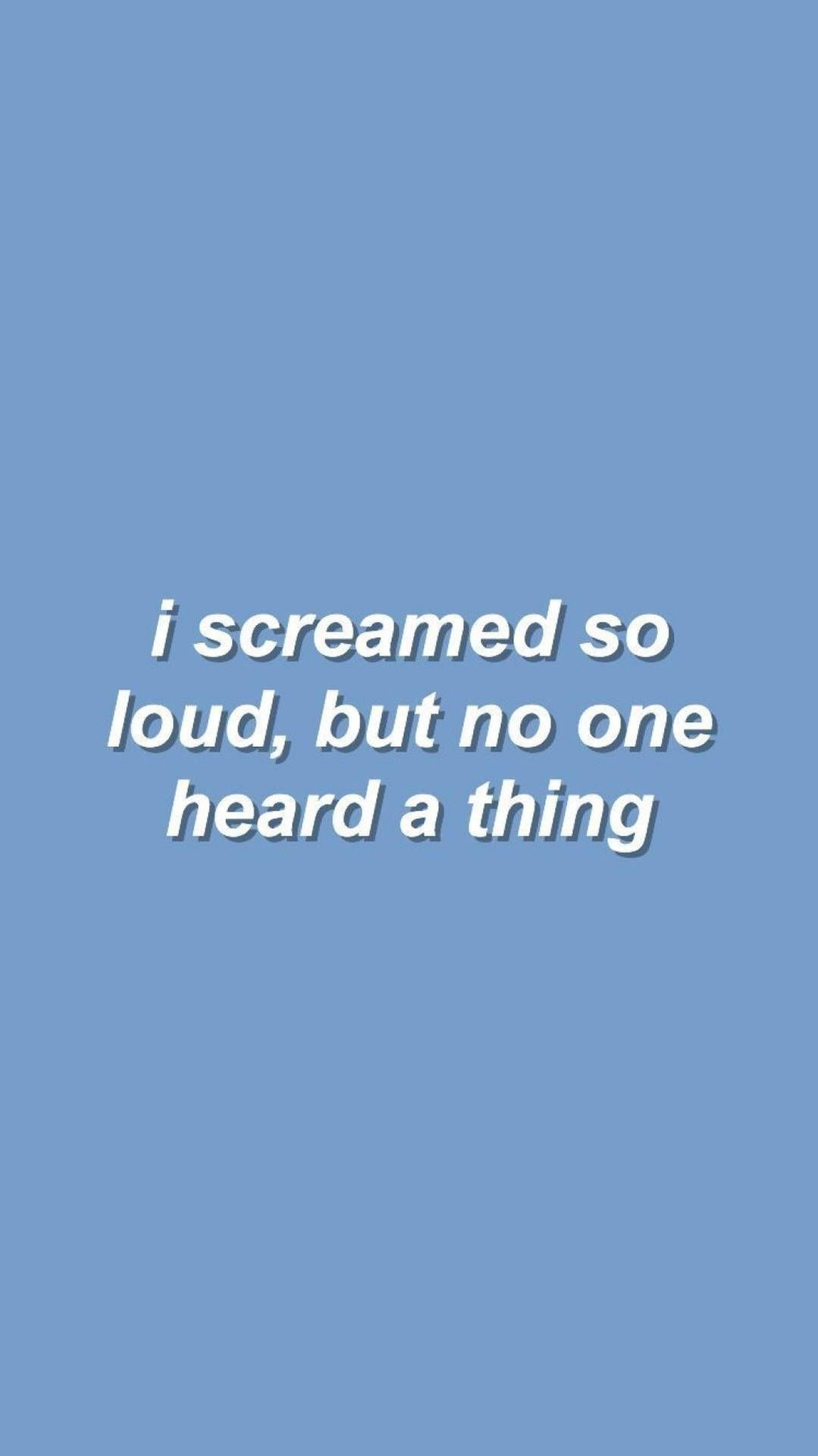 I screamed so loud, but no one heard a thing - Taylor Swift