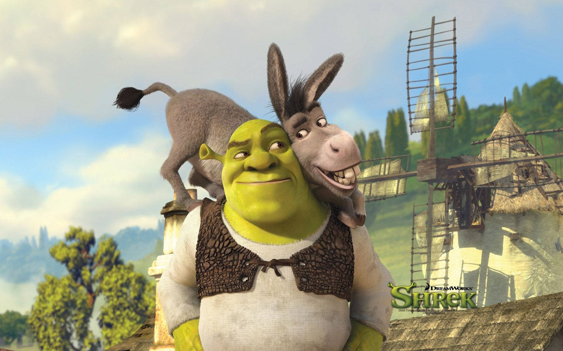 Download Shrek Donkey Iconic Duo Wallpaper