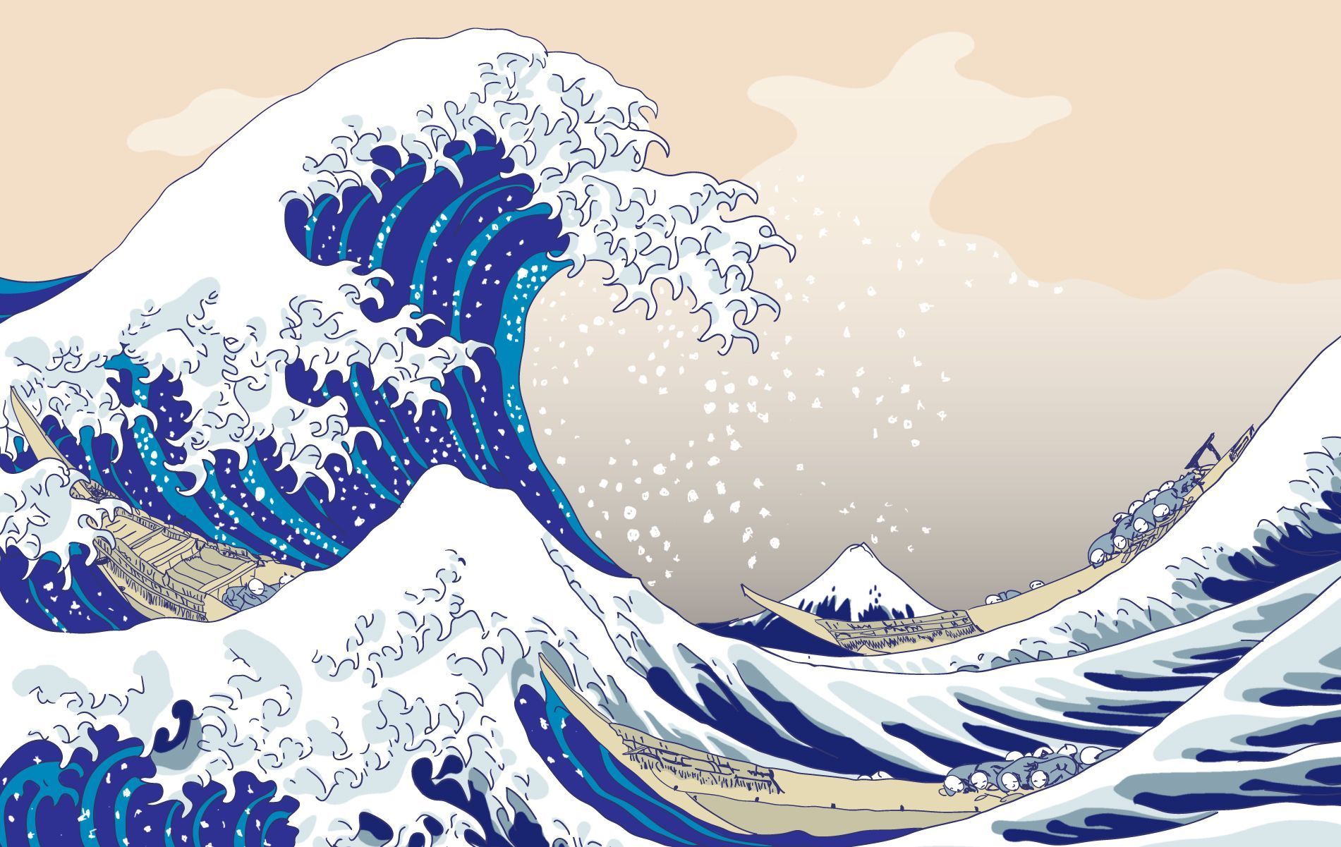 The great wave off kanagawa, also known as 'the big waves of kanazaw - Wave, The Great Wave off Kanagawa