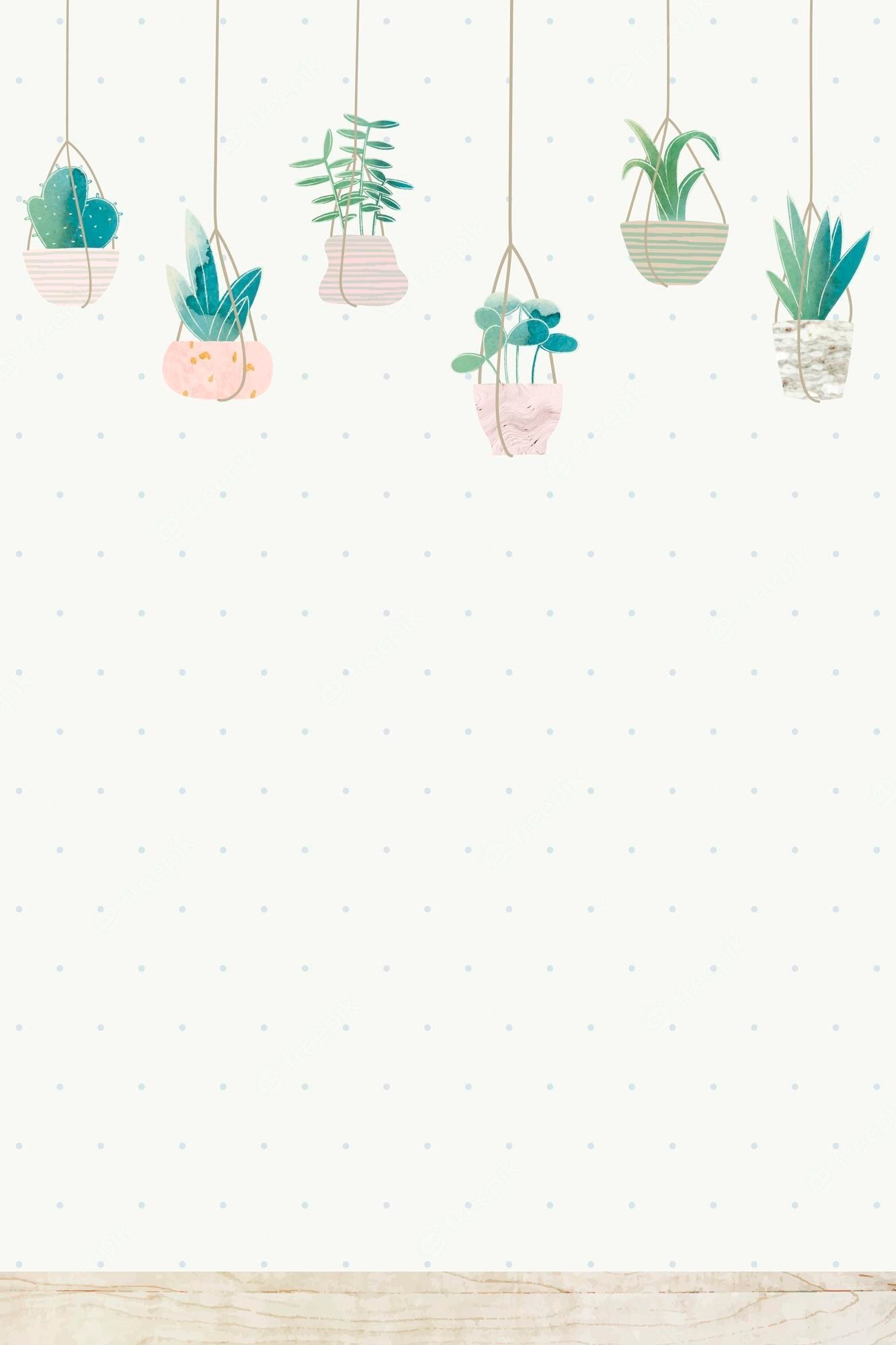 A graphic of hanging plants - Succulent, plants, pretty, cactus
