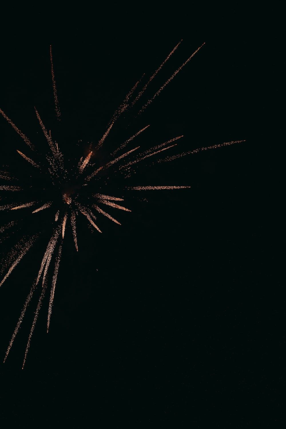 A white and orange firework in the sky - New Year