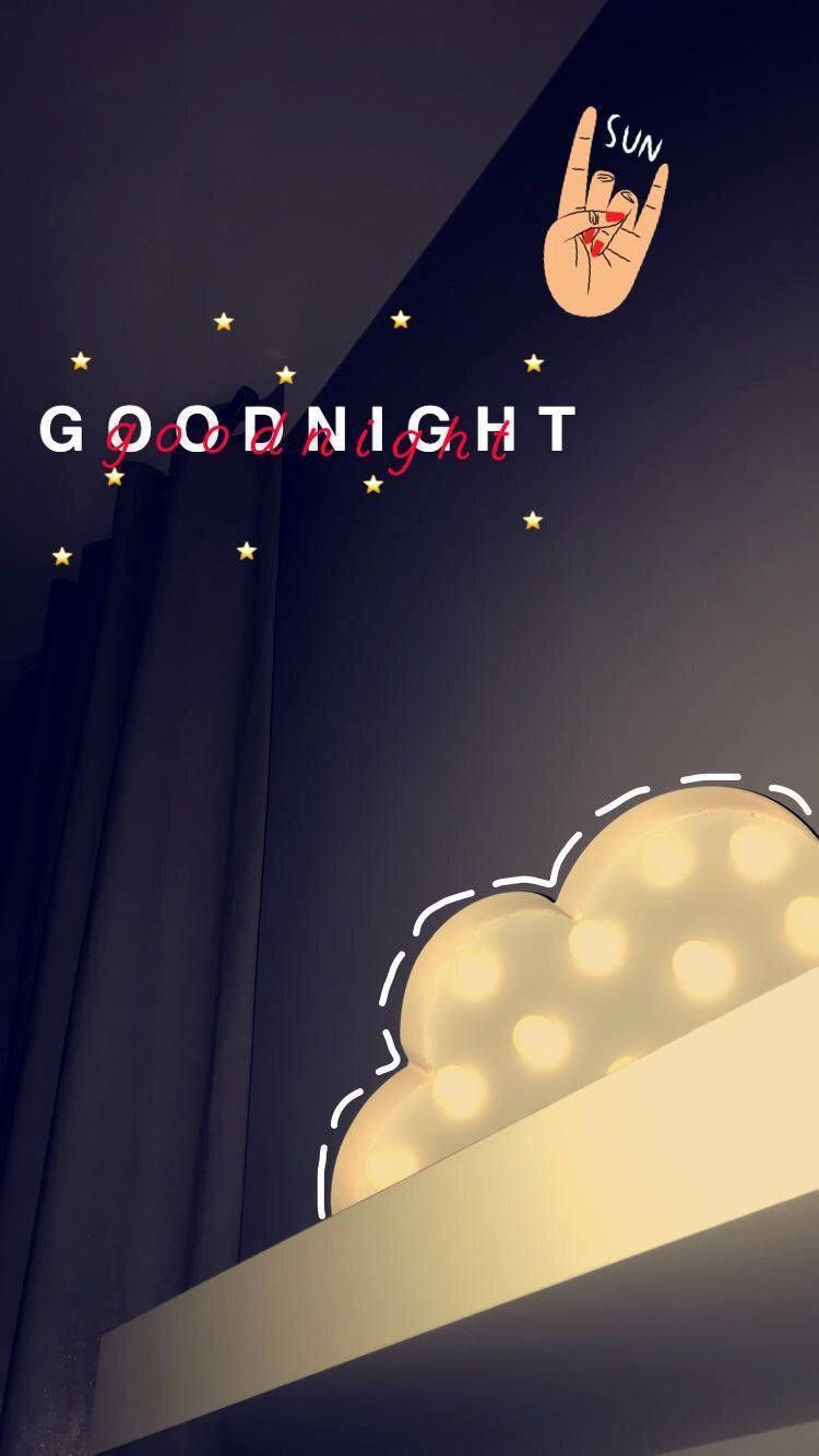A picture of the word goodnight on top - Night