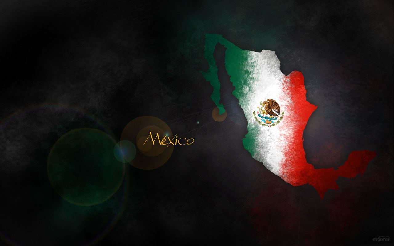 Mexico flag wallpaper with a dark background - Mexico