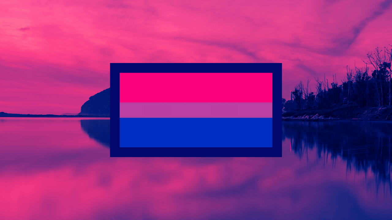 A pink and purple square on top of the water - LGBT