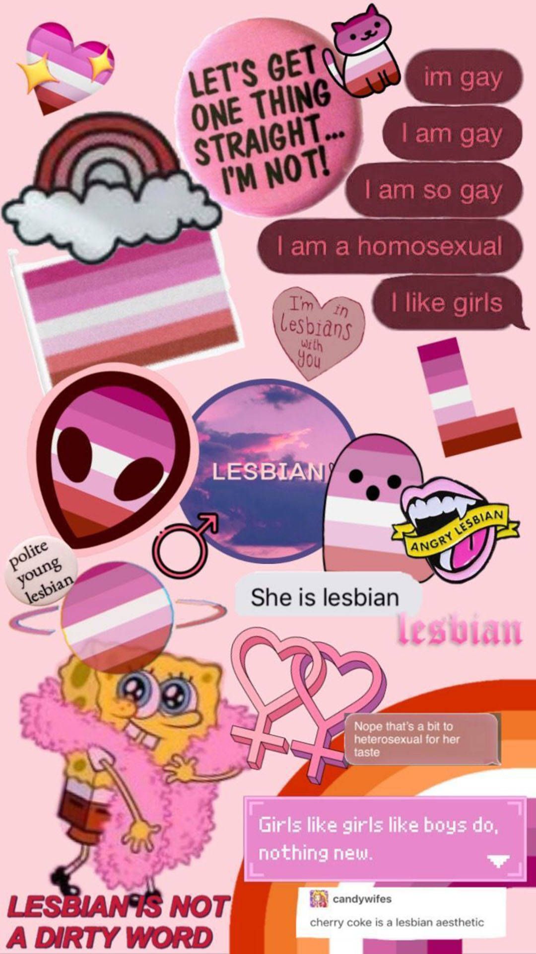 Download Cartoon Icon Lesbian Aesthetic Wallpaper