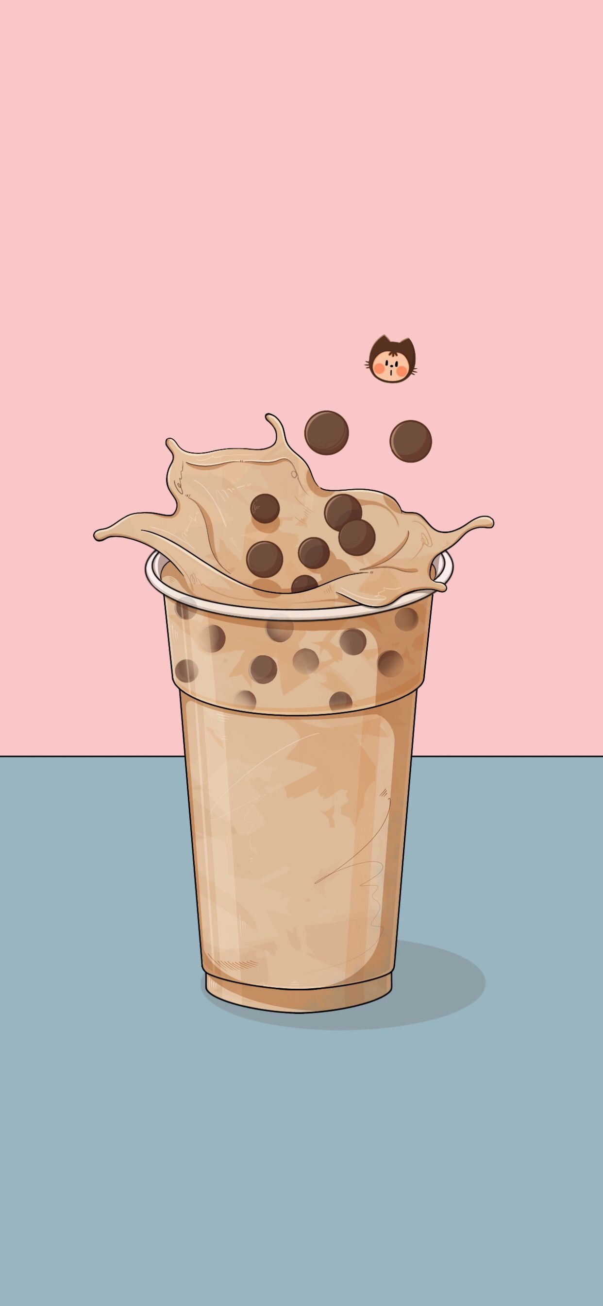 A cup of coffee with chocolate sprinkled on top - Boba