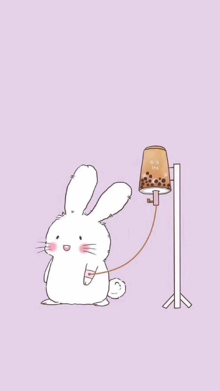 A bunny is tied to a lamp post - Boba