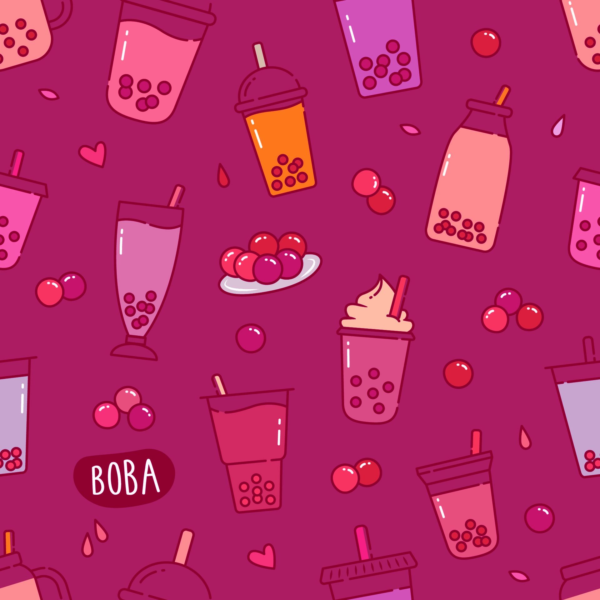 Bubble tea pattern - Boba