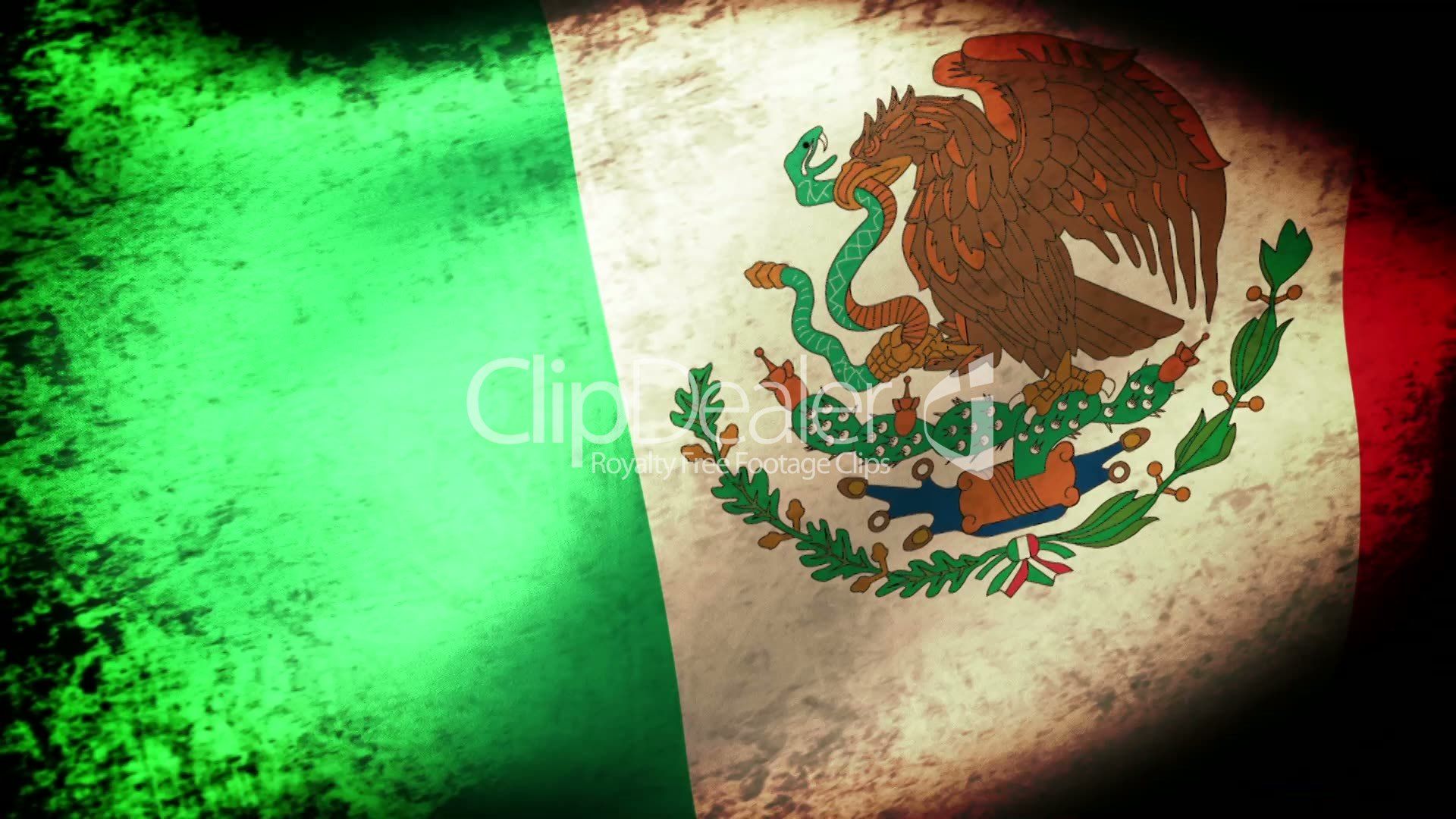 The mexican flag on a grunge background - Mexico