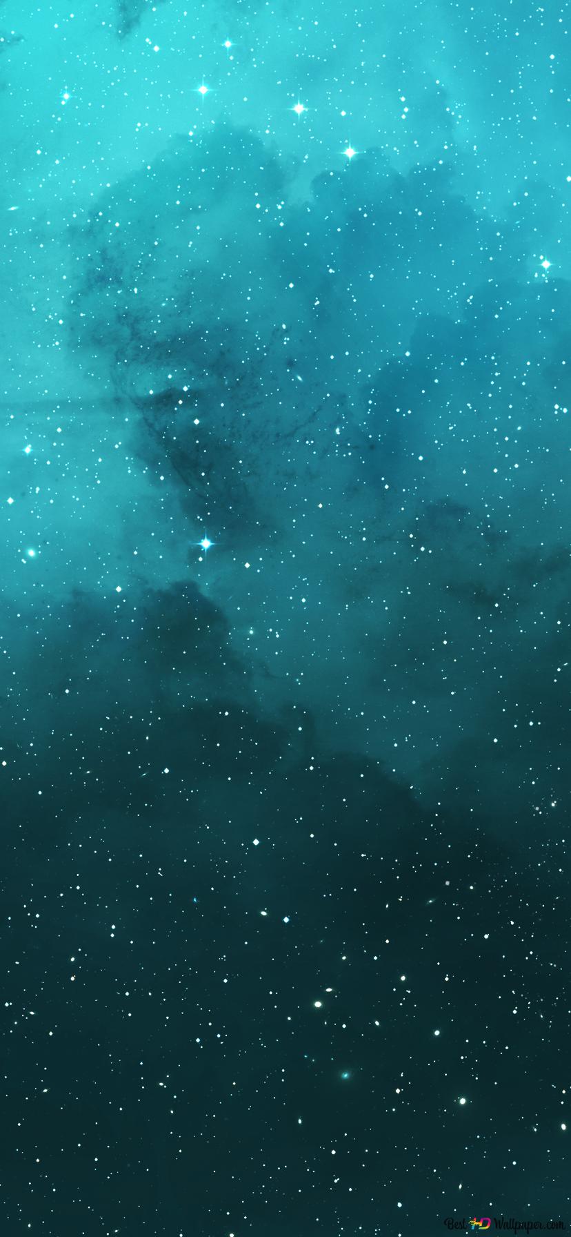 Space turquoise universe 2K wallpaper download