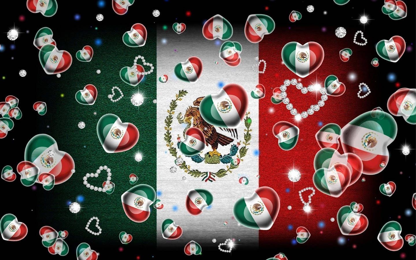 Download Heart Shaped Mexico Flags Wallpaper