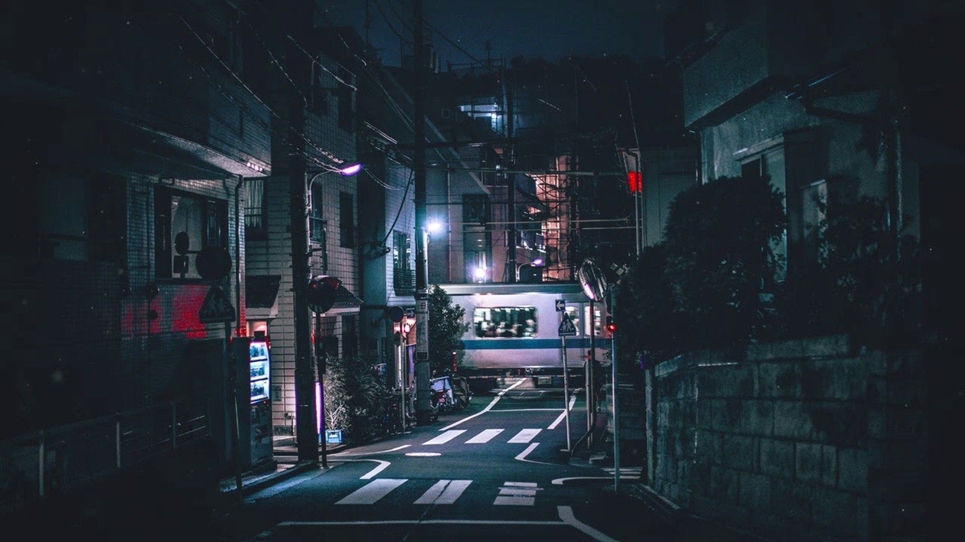 A street that is empty at night - 1920x1080, night, dark, road