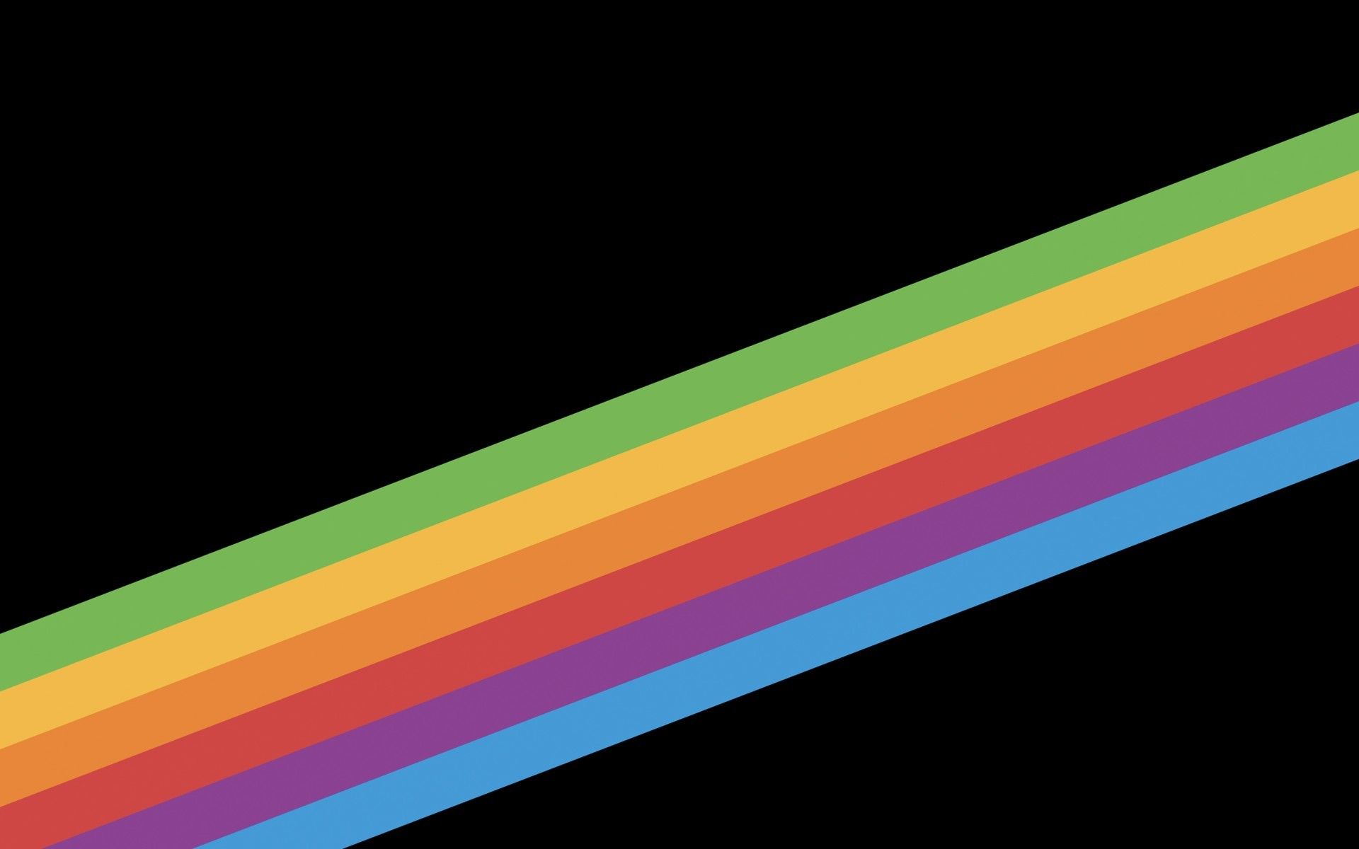 A rainbow colored bar is on top of the black background - Rainbows