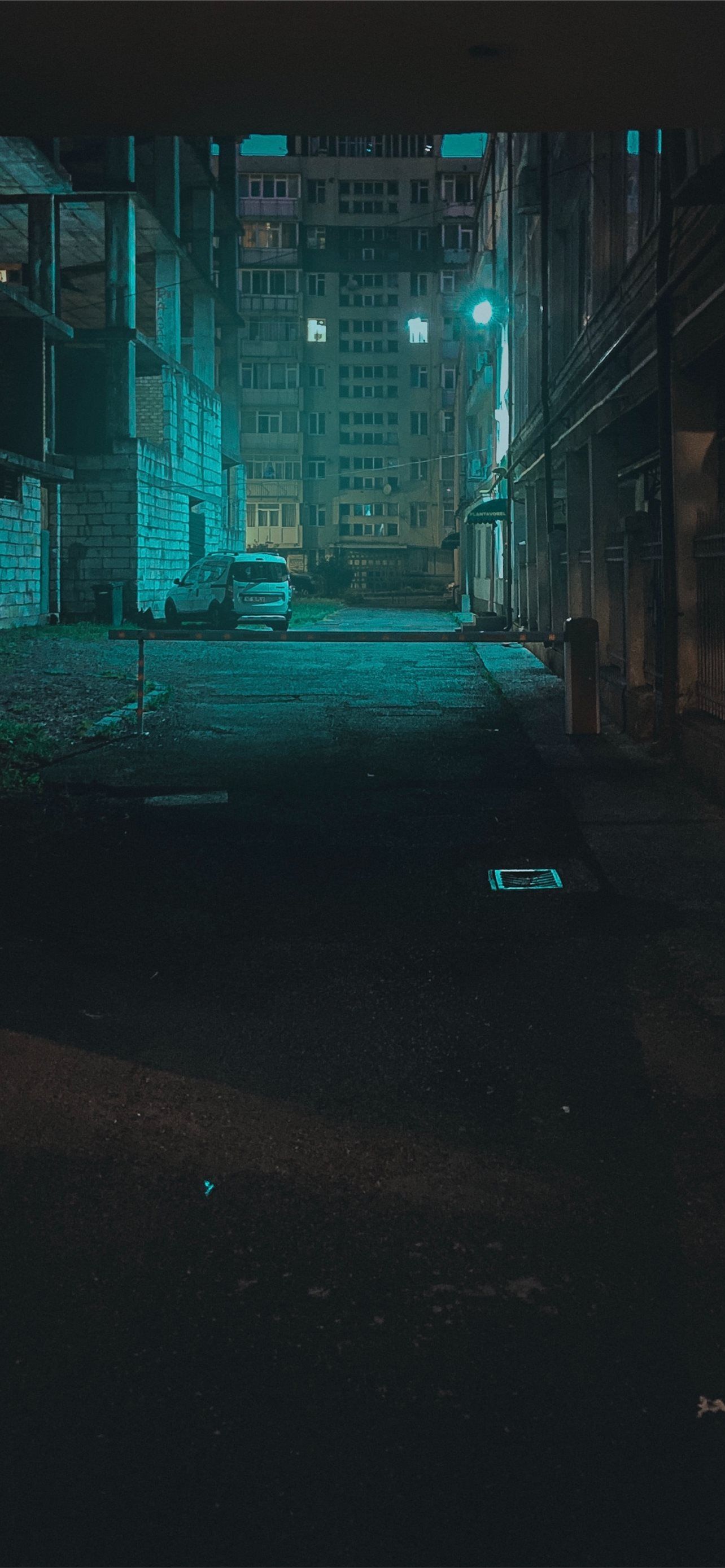 empty hallway with light turned on during night ti. iPhone Wallpaper Free Download