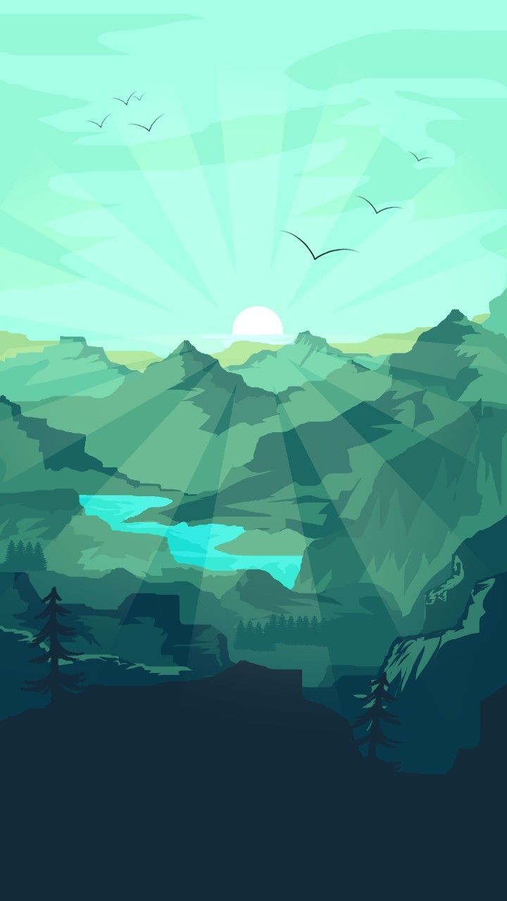 IPhone wallpaper with a landscape of mountains and a lake - Landscape