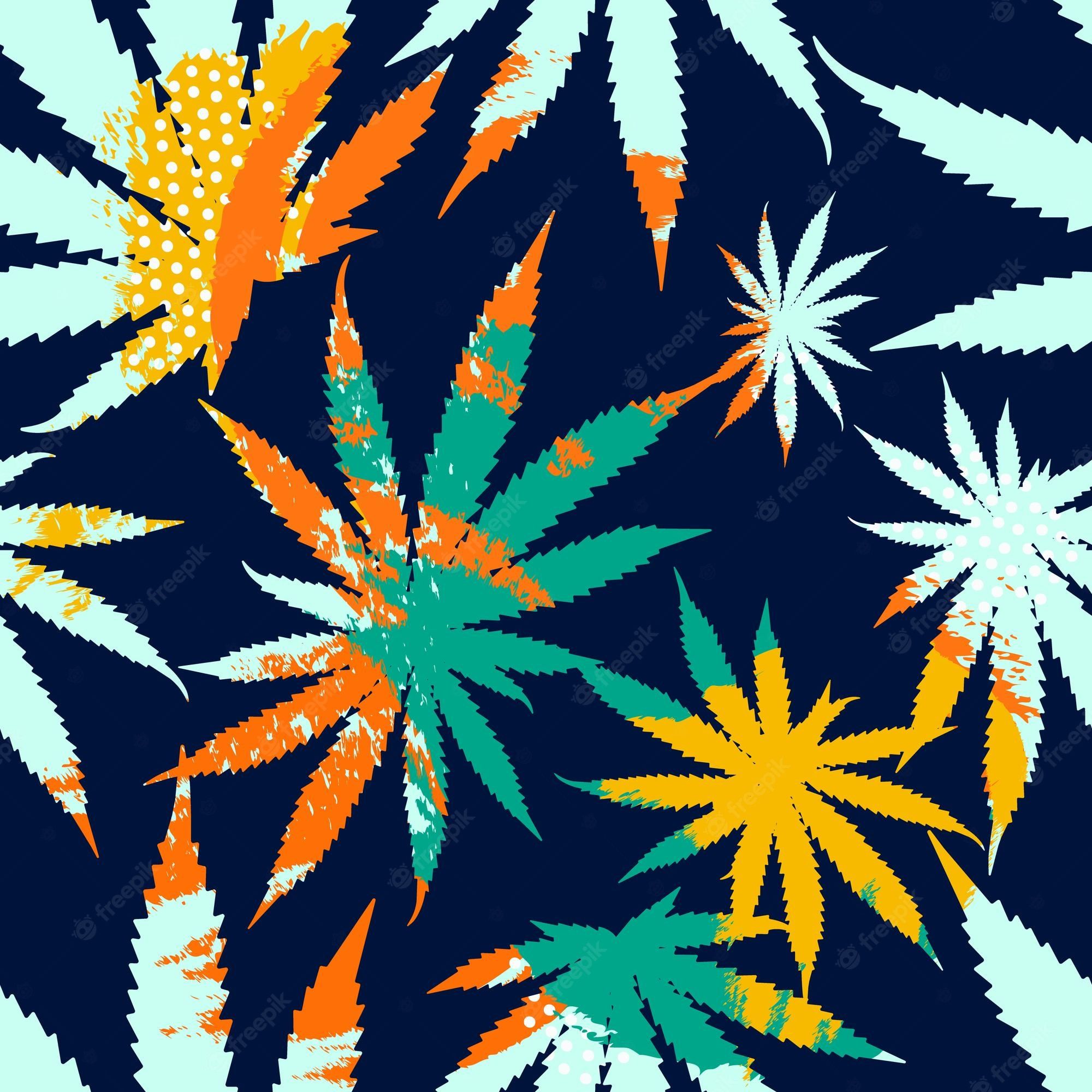 Marijuana leaves seamless pattern - Weed