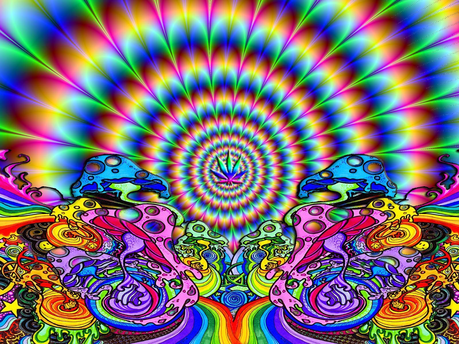A psychedelic artwork with many colors and shapes - Weed