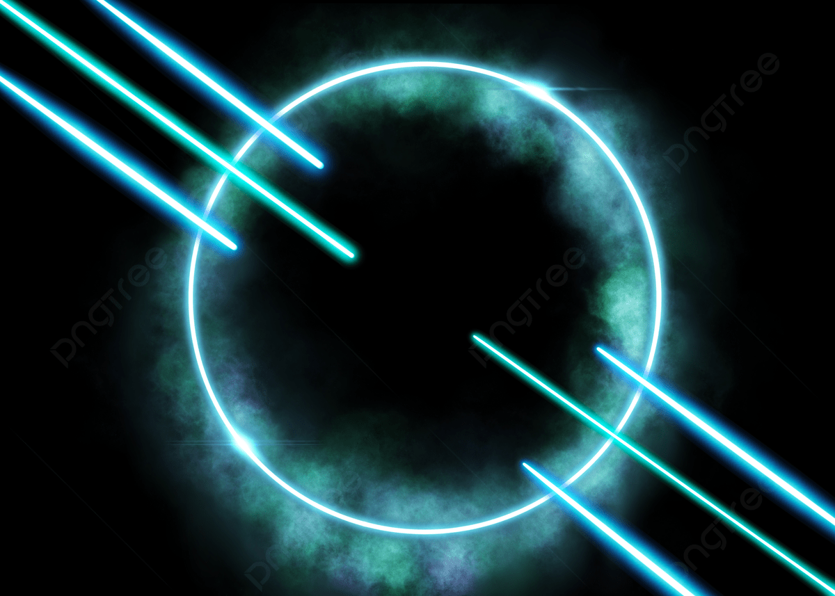 A circle with neon lines in the middle - Neon blue