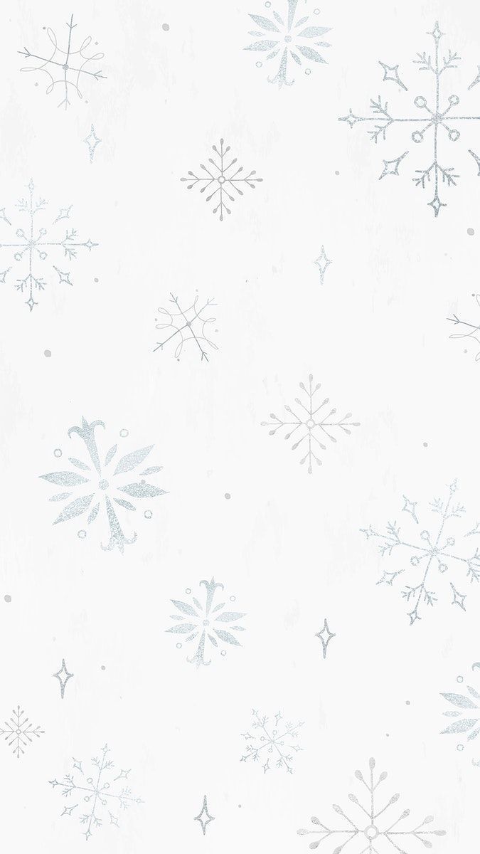 A white background with silver snowflakes - Snowflake