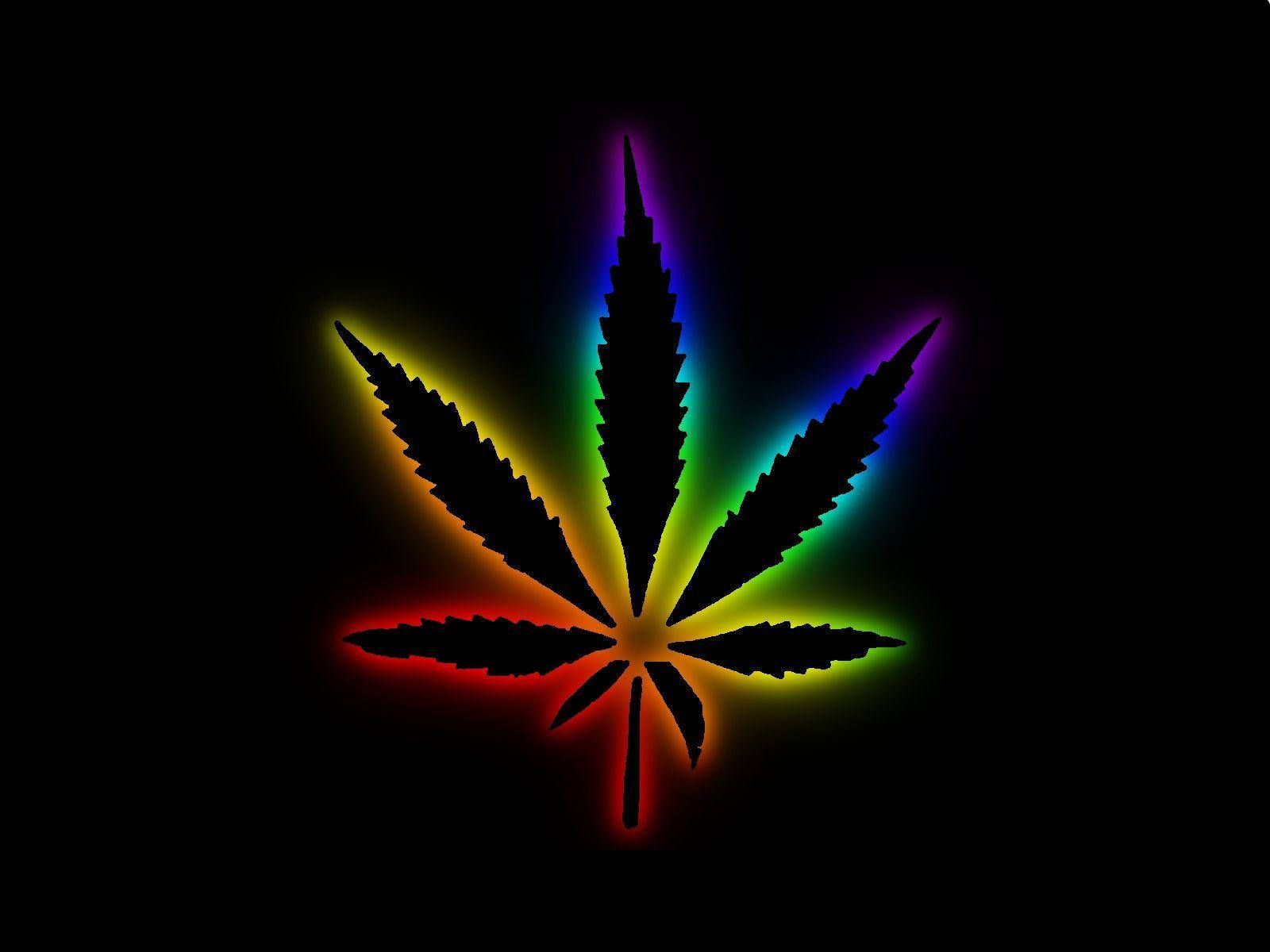 Download Rainbow Weed Leaf Wallpaper