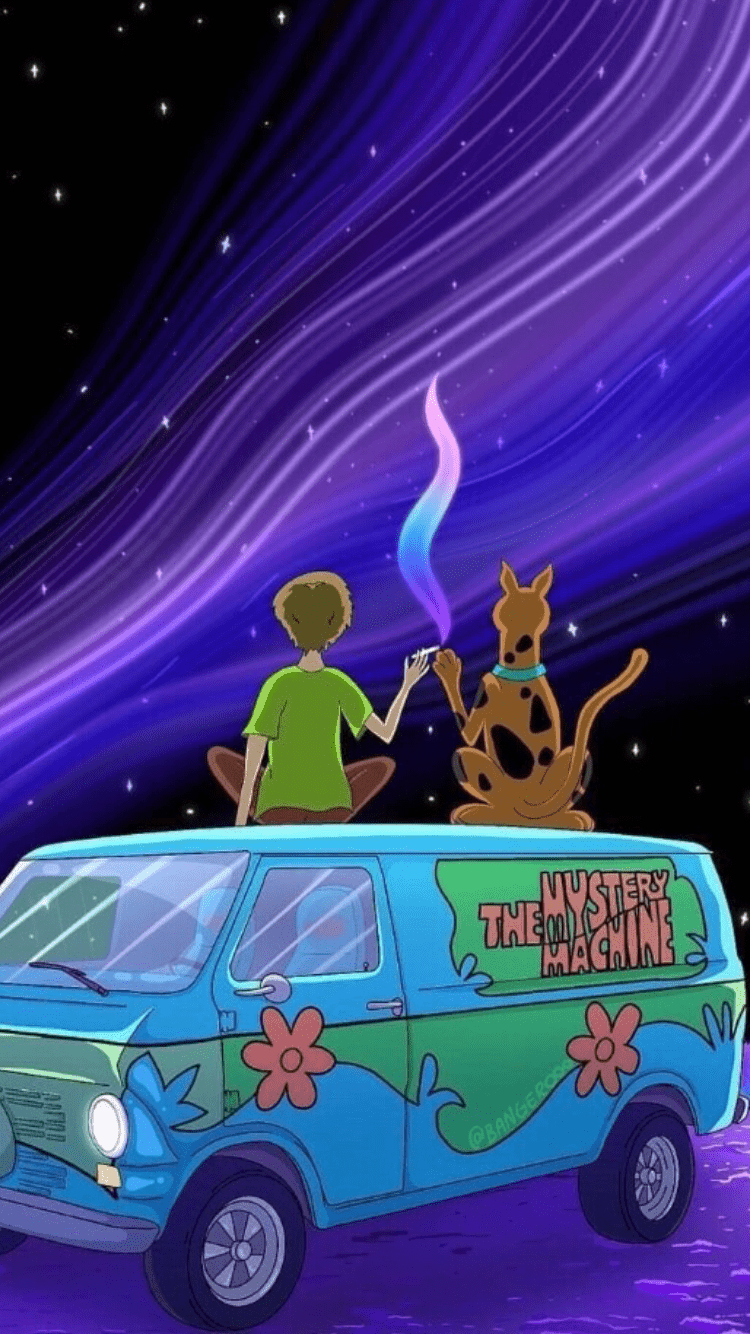 Scooby Doo and Shaggy smoking on the Mystery Machine - Weed