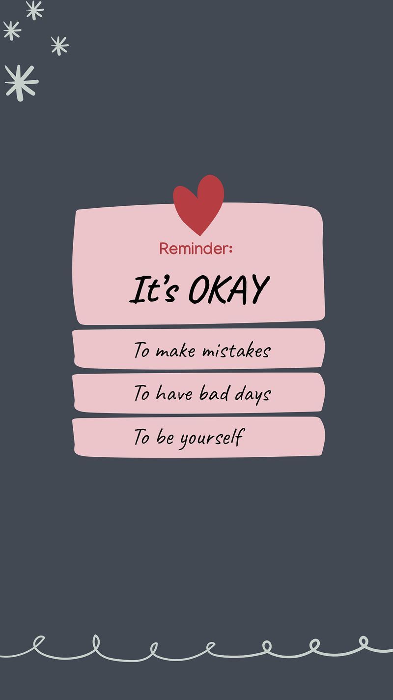 A poster with the words it's okay - Cute pink, cute iPhone, iPhone, couple, balance