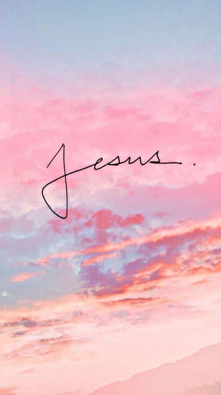 Download Pink Sky Jesus Aesthetic Wallpaper