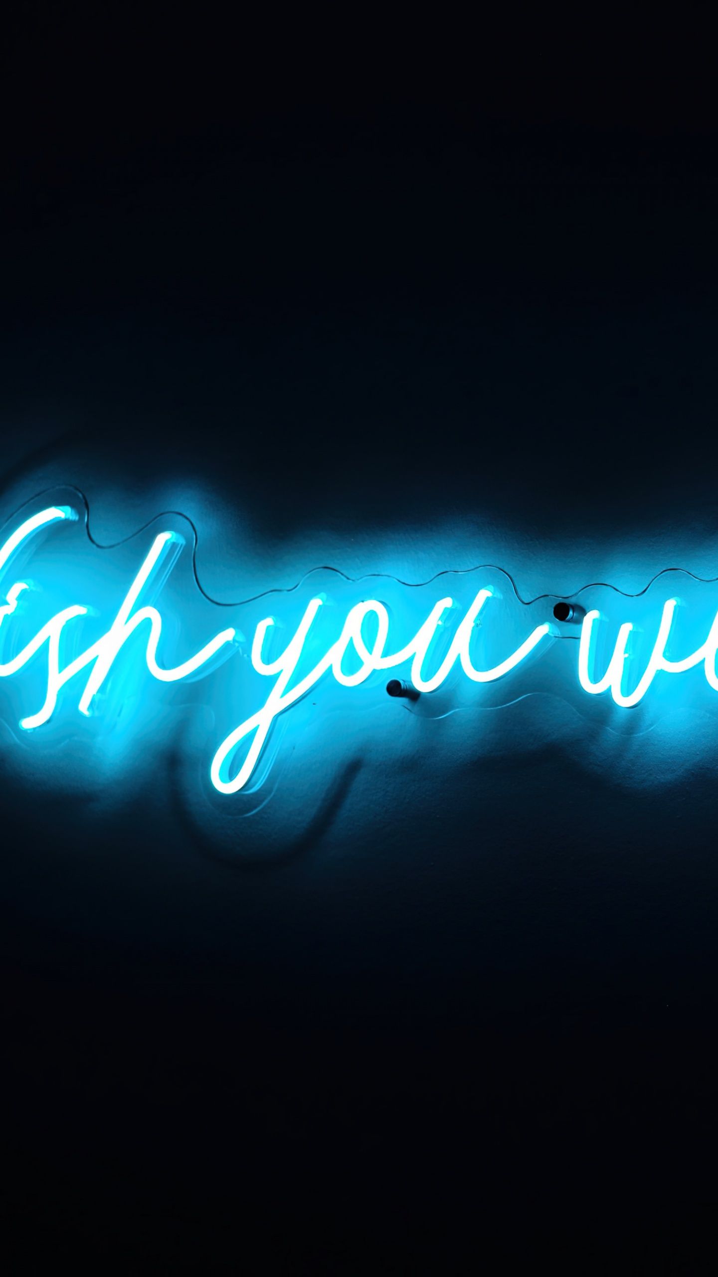 A neon sign that says kiss you well - Turquoise, sad quotes