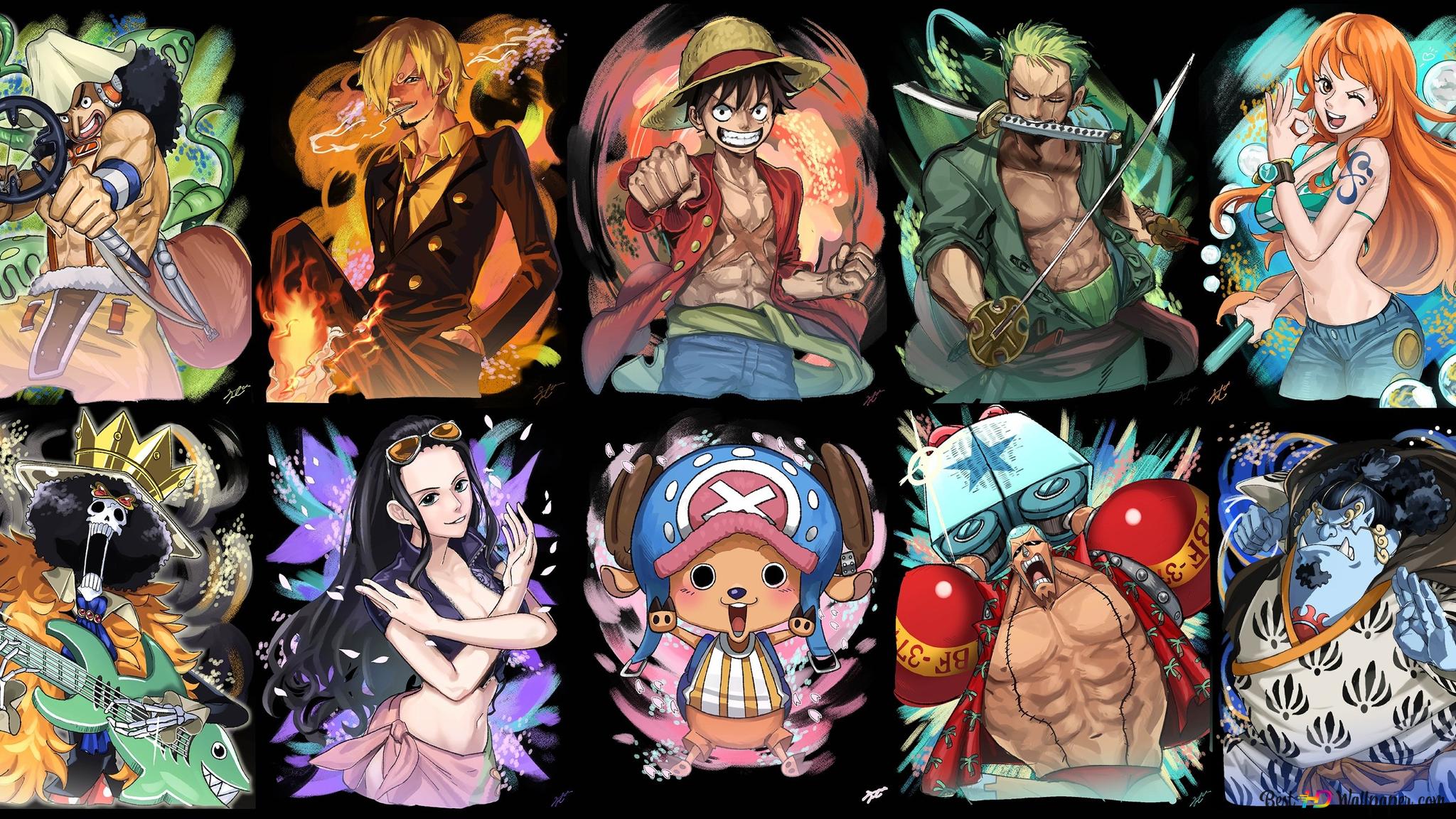 A collection of anime characters in different poses - One Piece