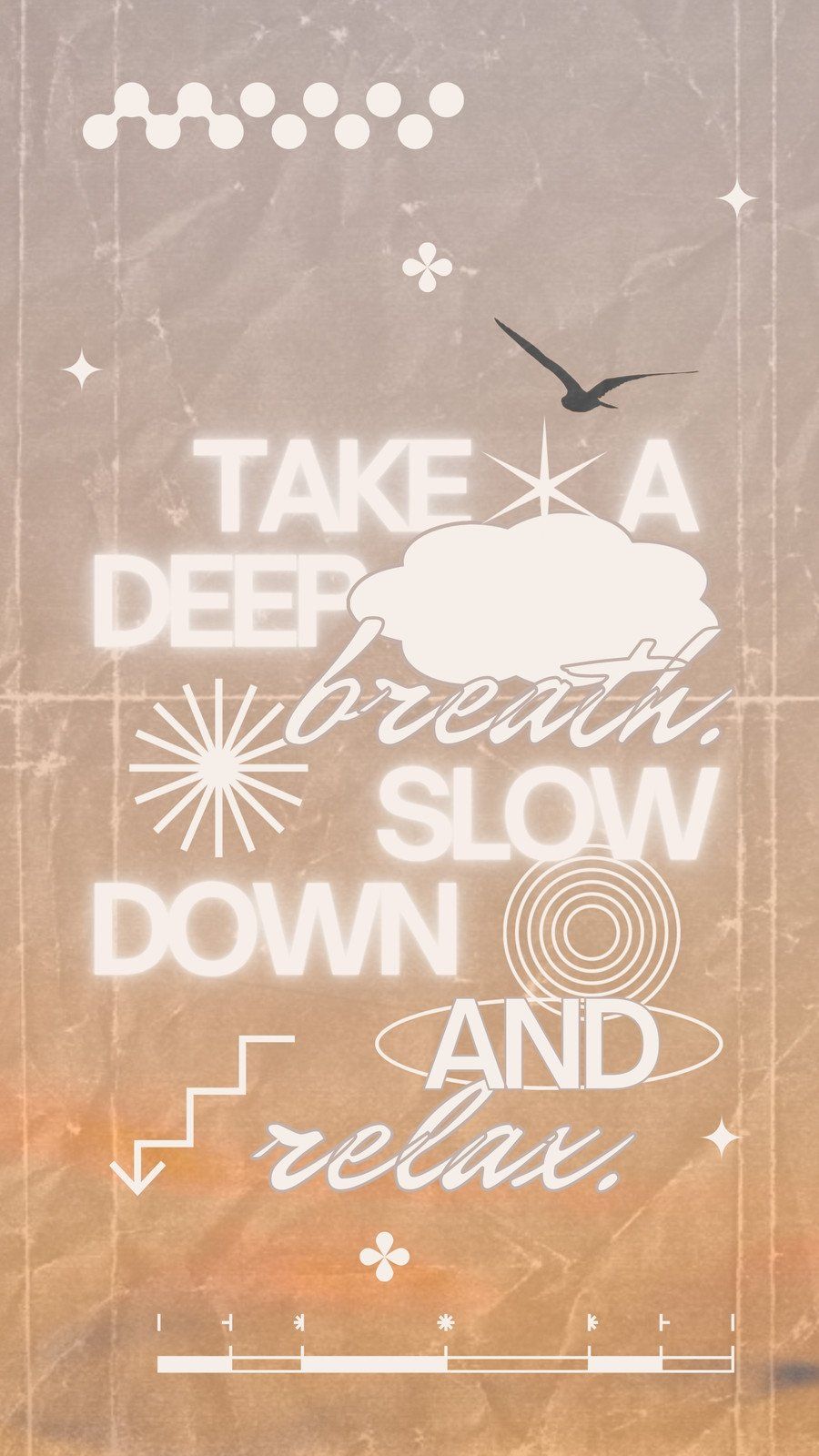 A poster with the words take deep breath slow down and relax - Calming