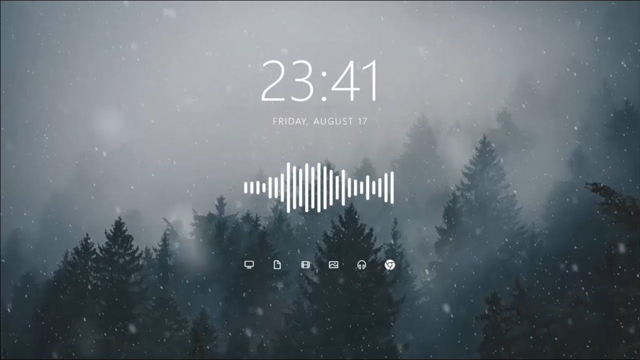 A snowy screen with the sound of nature - Calming