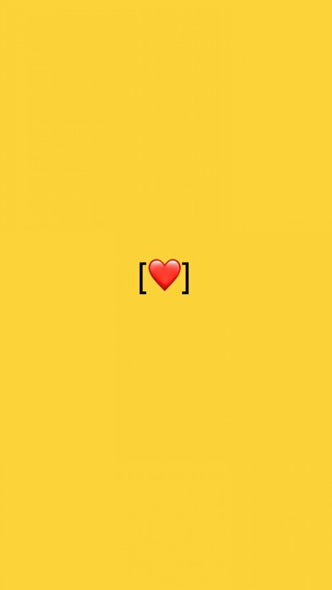 Yellow background with a heart in the middle - Emoji