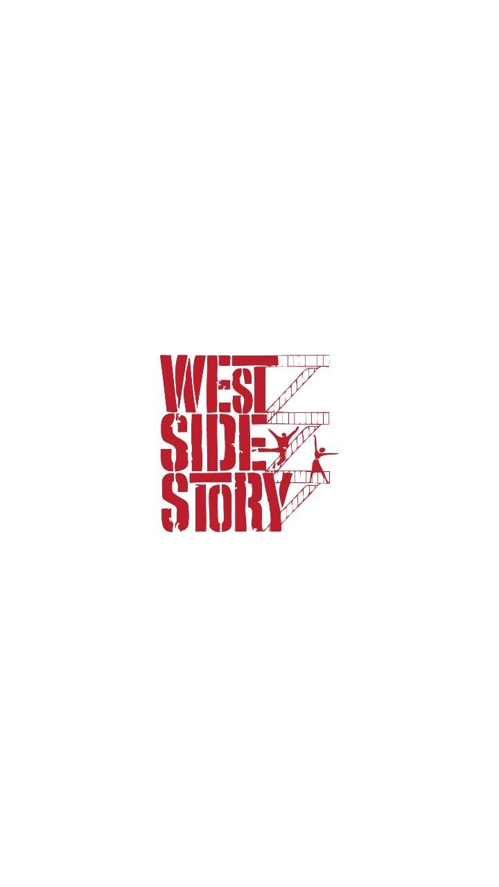 A white background with the words West Side Story in red. - Broadway