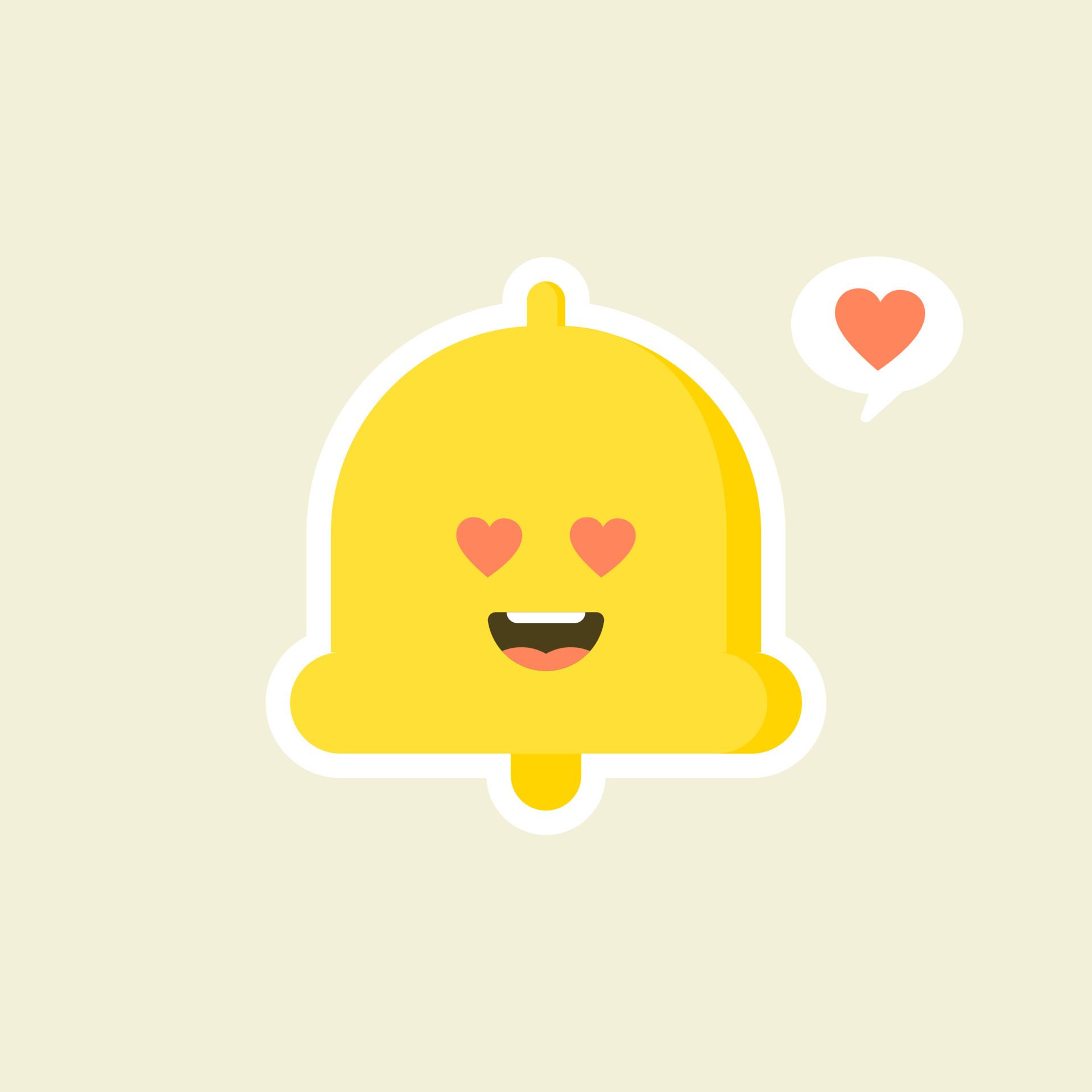Bell emoticon in love - Emoji