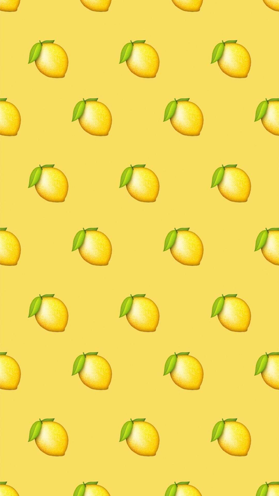 A yellow background with illustrations of lemons and leaves. - Emoji, pastel yellow, lemon