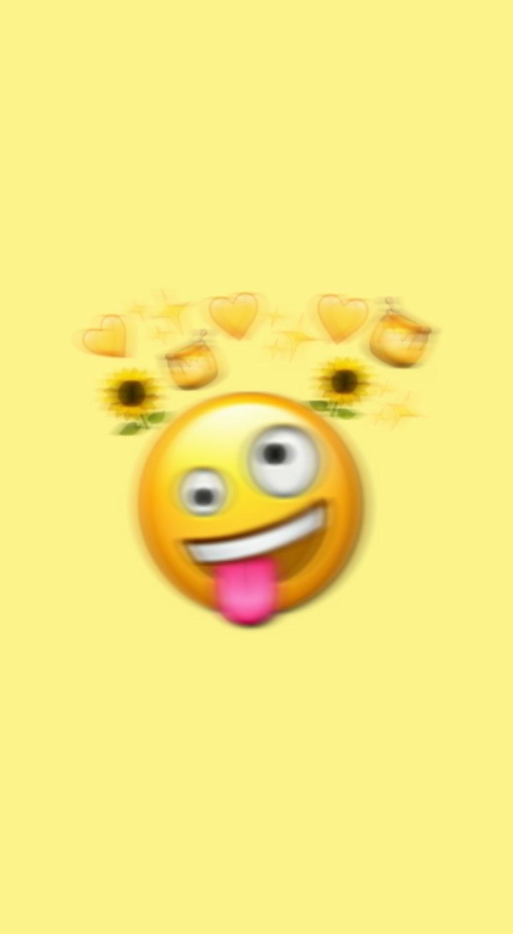 An emoji with a tongue sticking out on yellow - Emoji