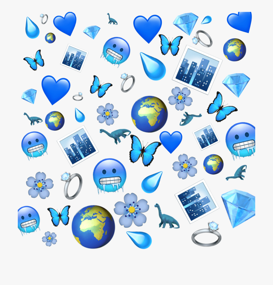 A collage of blue and white icons - Emoji