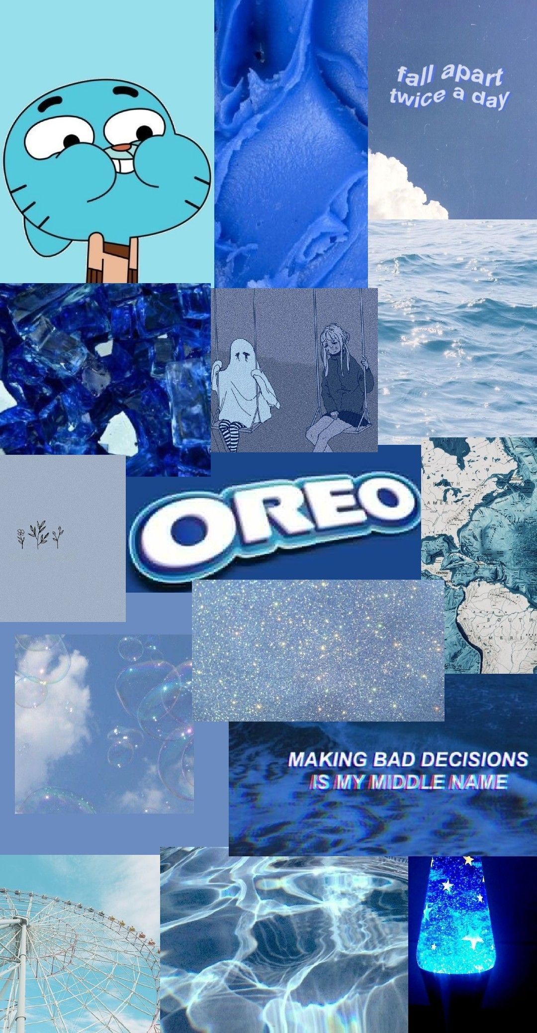 Aesthetic wallpaper blue, Oreo, The amazing world of gumball, sky, ice cream - Oreo