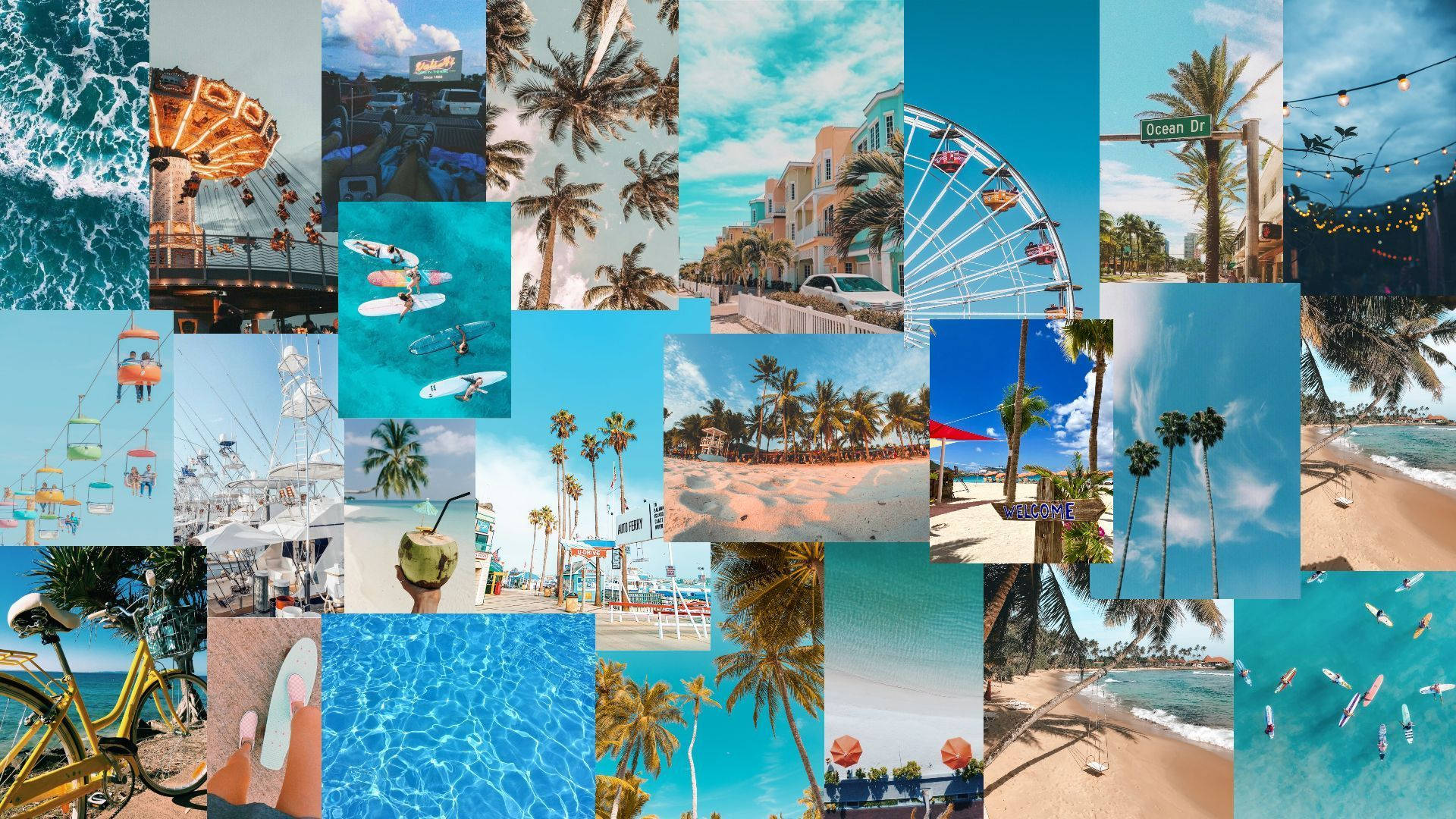 A collage of pictures from the beach - Summer