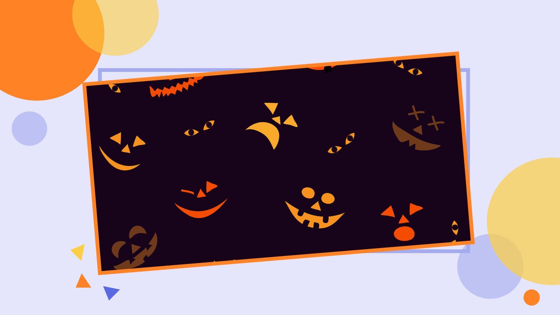 A halloween card with pumpkin faces and balloons - Computer, cute Halloween, Halloween desktop, spooky, cool