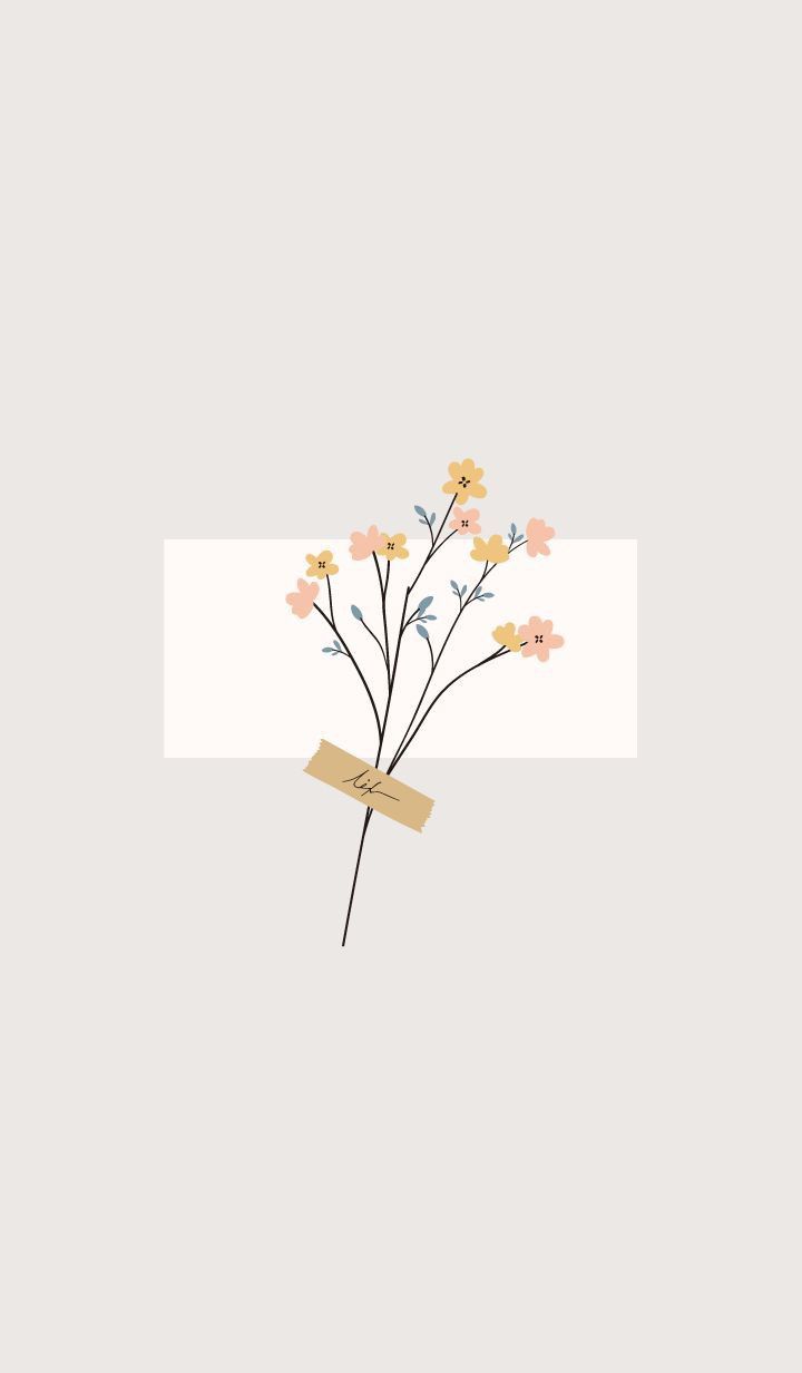 A floral illustration with the word 'hello' - 