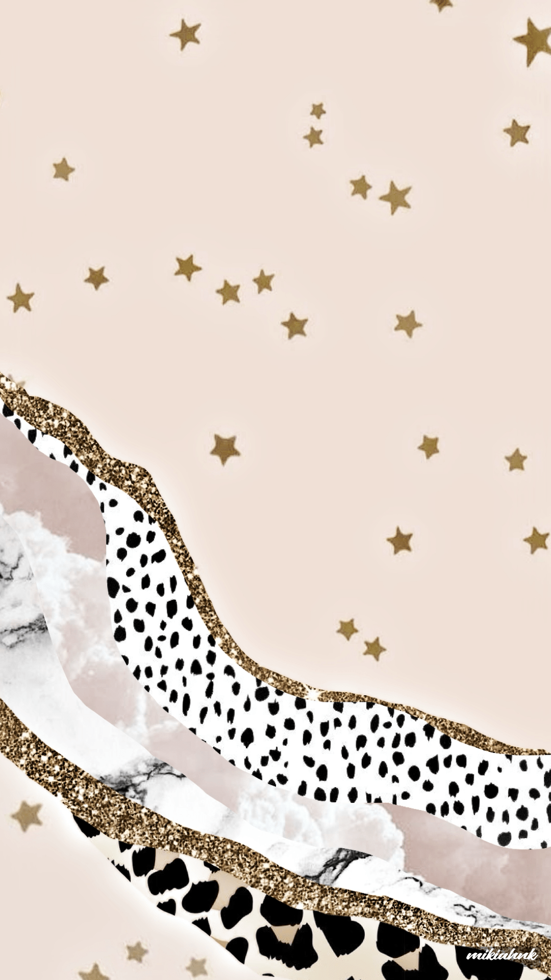 Aesthetic wallpaper for phone with marble, gold, and leopard print - Pattern