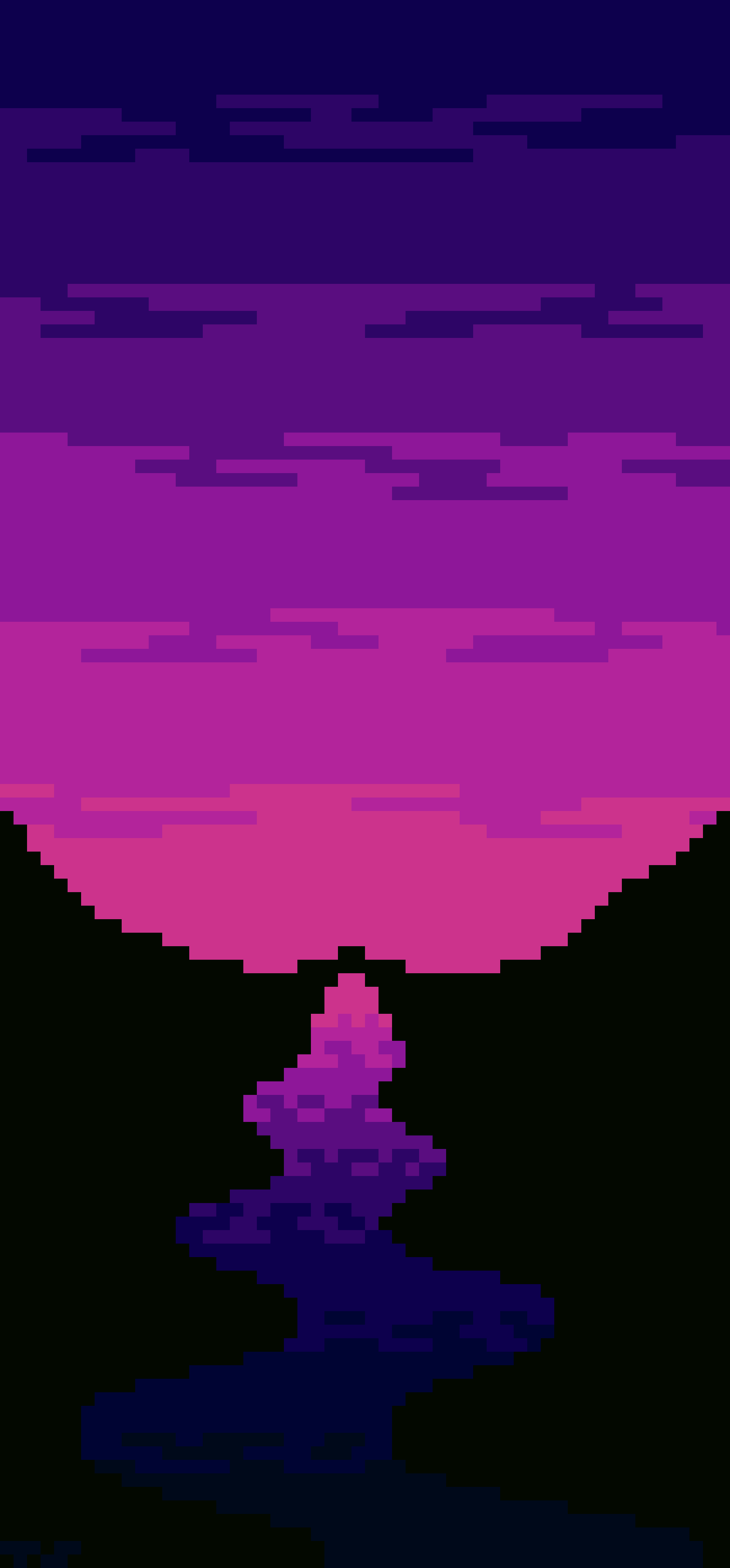 A pixelated image of the sunset - Pixel art