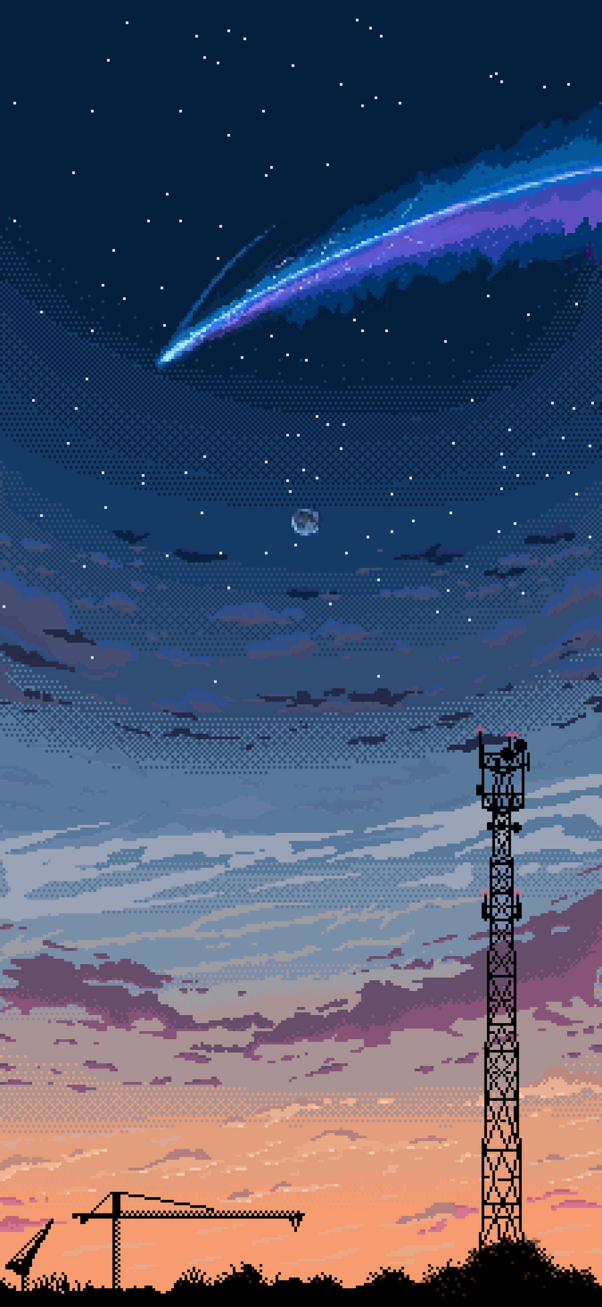 Sunset landscape Pixel Art