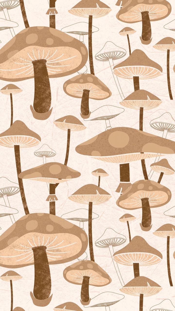 Free: Psychedelic mushroom pattern mobile wallpaper