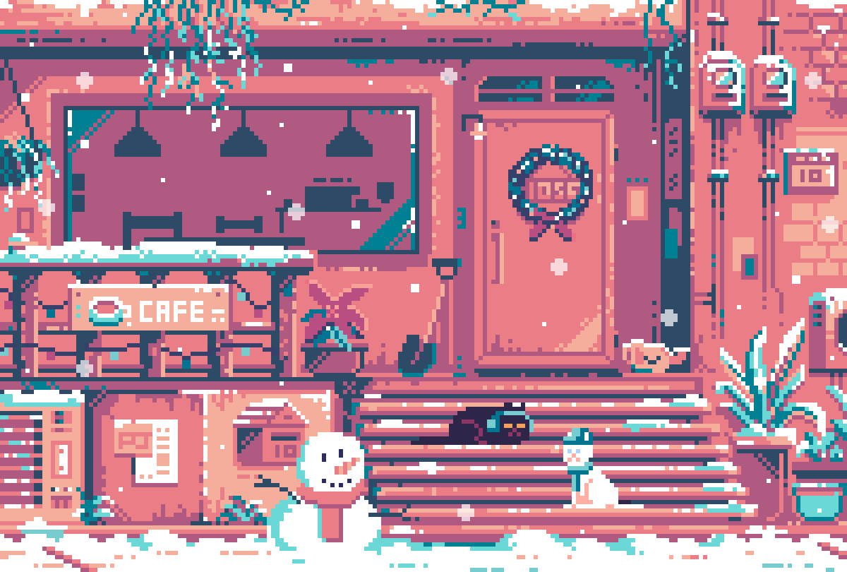 Winter Holidays, Pixel Jeff. Pixel art landscape, Cool pixel art, Anime pixel art