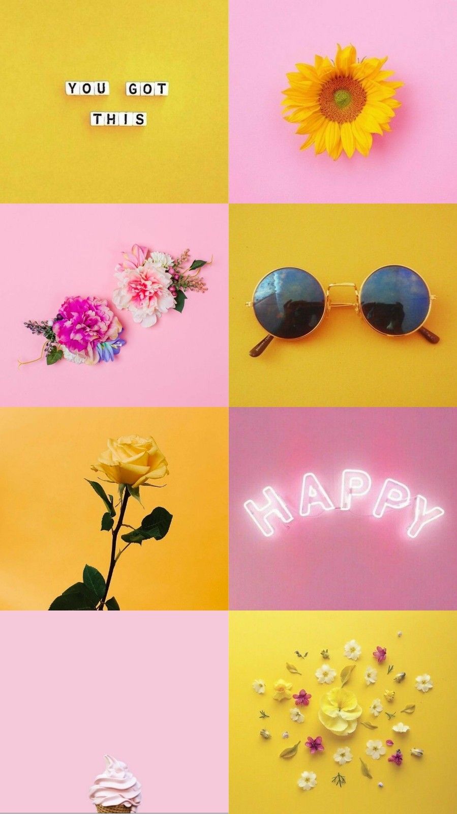 Aesthetic wallpaper background for phone with yellow and pink - Pastel yellow, yellow iphone, summer