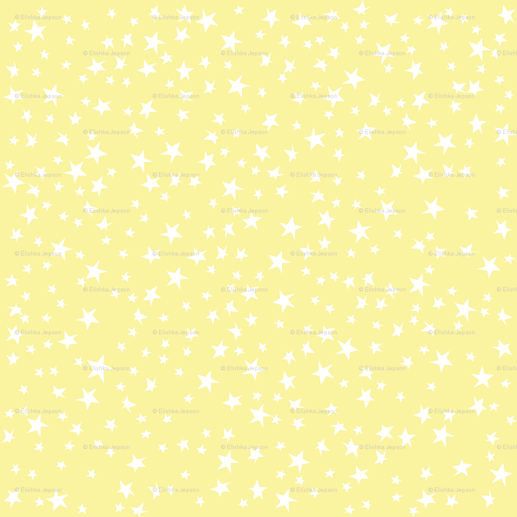 White stars on a yellow background - Pastel yellow