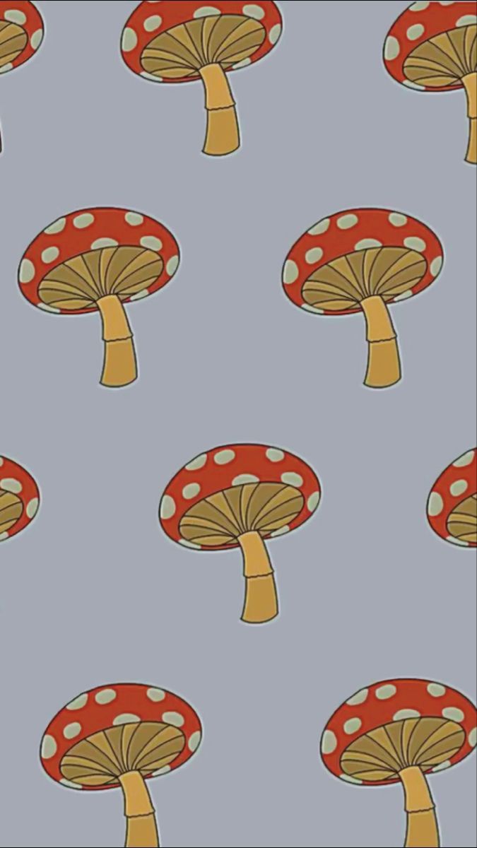 A pattern of mushrooms on gray background - Mushroom