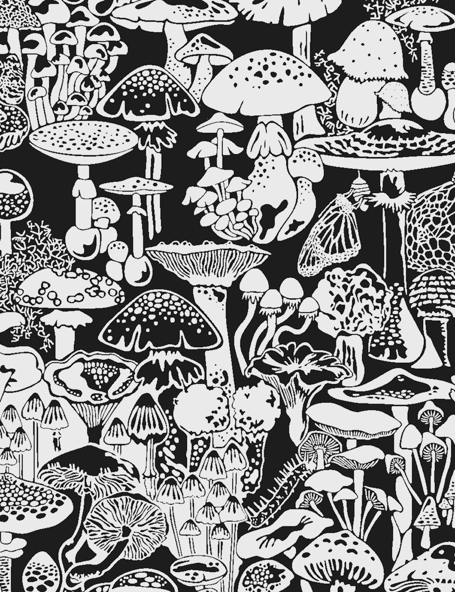 Mushroom City Designer Wallpaper by Aimée Wilder. Made in the USA